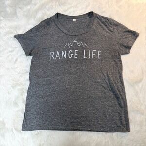 Bridge & Burn Graphic Tee Womens Large Grey Range Life Mountain Short Sleeve‎